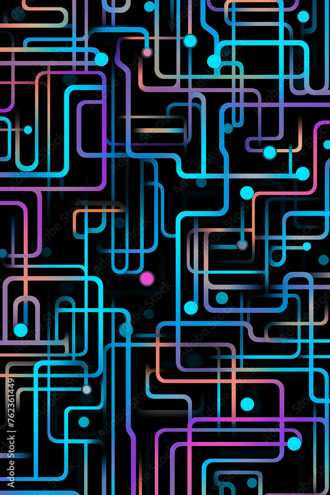 Poster Digital wallpaper with random pattern lines.