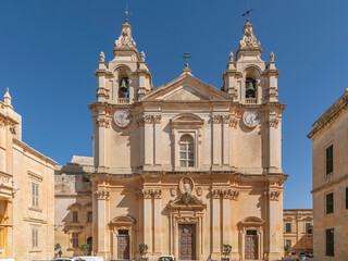 The Metropolitan Cathedral of Saint Paul, historic center of Mdina, Malta