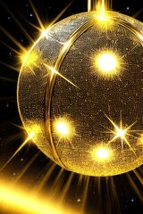 Bright glowing disco balls set isolated on background