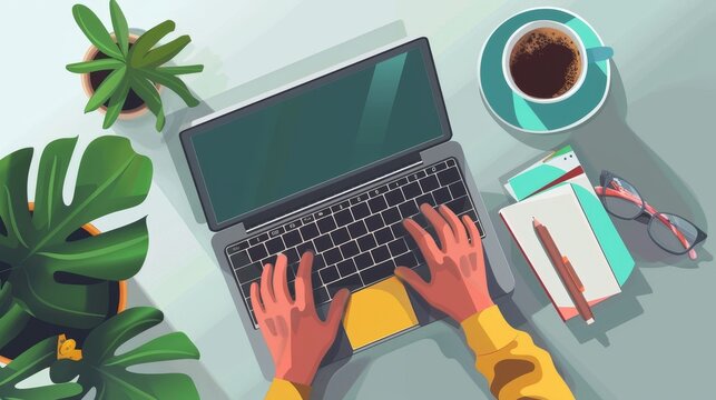 Empowering Education Virtual Classroom Setup with Coffee and Commitment