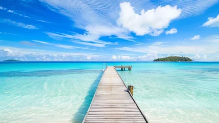 Foto op Canvas Tropical Paradise with Wooden Jetty © PhilipSebastian
