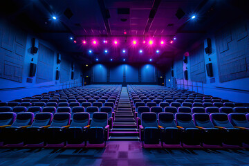 An empty cinema. AI technology generated image