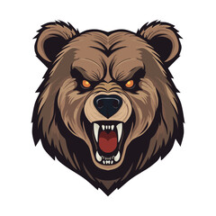 aggressive bear head logo mascot vector