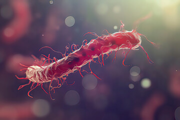 Helicobacter pylori. AI technology generated image - obrazy, fototapety, plakaty