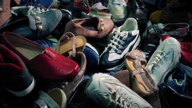 Pile Of Mixed Shoes Goodwill, Brandless, Generics
