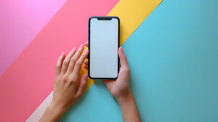 Modern Smartphone on pastel Background