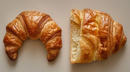 Freshly baked croissants filled with soft cream.