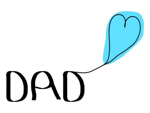 Ilustración  del día del padre en estilo minimalista en un fondo blanco.