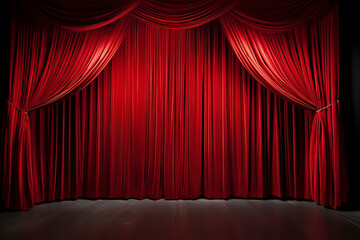 Opera House Red Curtain. AI technology generated image