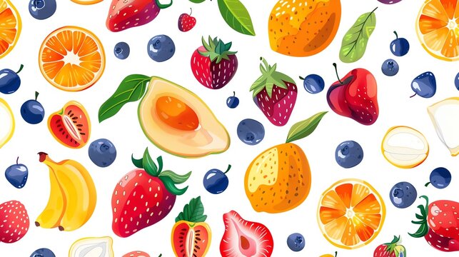 Fresh fruit background illustration	