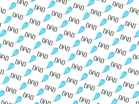 Ilustración  de un patrón  del día del padre en estilo minimalista en un fondo blanco.