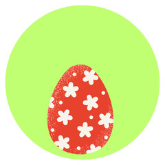 Frohe Ostern Sticker grüner Button Aufkleber mit Ei