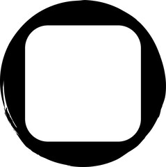 Circle brush frames with rounded square border layout