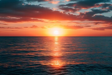 Fototapeta premium Sunset over the sea background