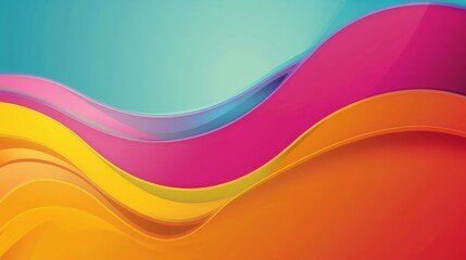 Vibrant, multi-colored waves flowing seamlessly into each other, creating a visually appealing and dynamic abstract design background
