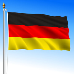 Federal Republic of Germany official waving flag, European Union, vector illustration