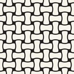 Vector seamless pattern. Repeating geometric elements. Stylish monochrome background design.