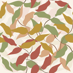 Abstract autumn leaves surface pattern seamless background