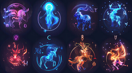 Twelve zodiacs concept. Horoscope Libra zodiac sign.