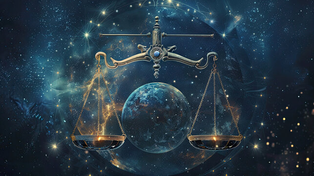 Twelve zodiacs concept. Horoscope Libra zodiac sign.