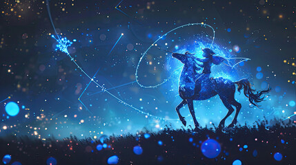 Obraz na płótnie Canvas Twelve zodiacs concept. Horoscope Sagittarius zodiac sign.