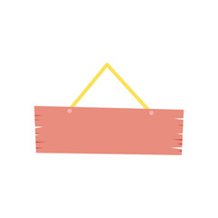 wooden signboard hanging icon vector illustration design graphic flat style shadow. resources graphic signboard icon element design with broadcasting, marketing and promotion theme