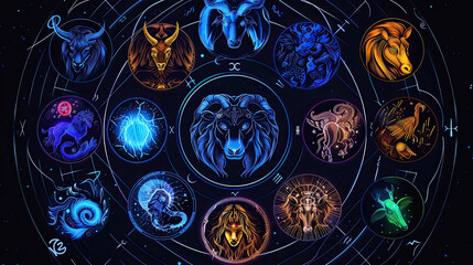 Twelve zodiacs concept. Horoscope Virgo zodiac sign. - obrazy, fototapety, plakaty