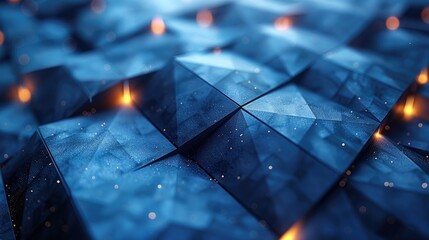 3d abstract shapes with dark blue neon color backgrounds