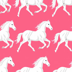 Obraz na płótnie Canvas Horse Pattern Tile for seamless backgrounds and for filling surfaces, ai generated