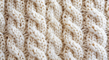 Knitted wool texture, cable stitch pattern, handmade cloth