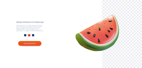 Juicy Watermelon Slice with Seeds on Transparent Background. Ripe and refreshing watermelon wedge, detailed with glistening seeds and juicy texture, isolated. Vector illustration