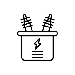 Transformer outline icons, minimalist vector illustration ,simple transparent graphic element .Isolated on white background