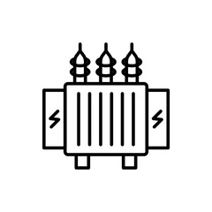 Transformer outline icons, minimalist vector illustration ,simple transparent graphic element .Isolated on white background