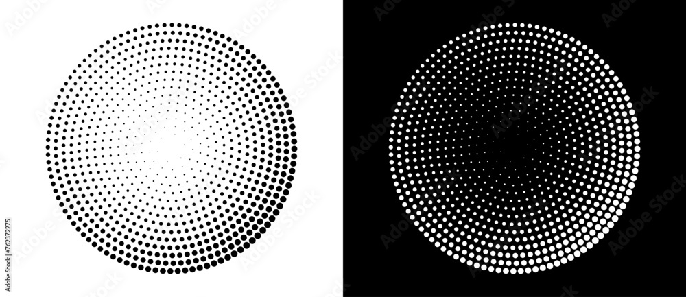 Poster modern abstract background. halftone dots in circle form. round logo. vector dotted frame. design el
