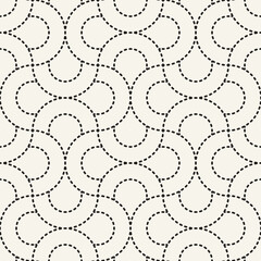 Vector seamless pattern. Repeating geometric elements. Stylish monochrome background design.