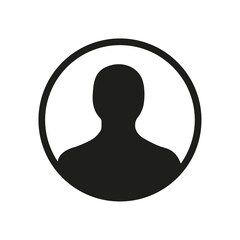 Flat illustration in black color. Avatar, user profile, person icon, gender neutral silhouette, profile picture. Suitable for social media profiles, icons, screensavers and as a template... © TA Sydoruk