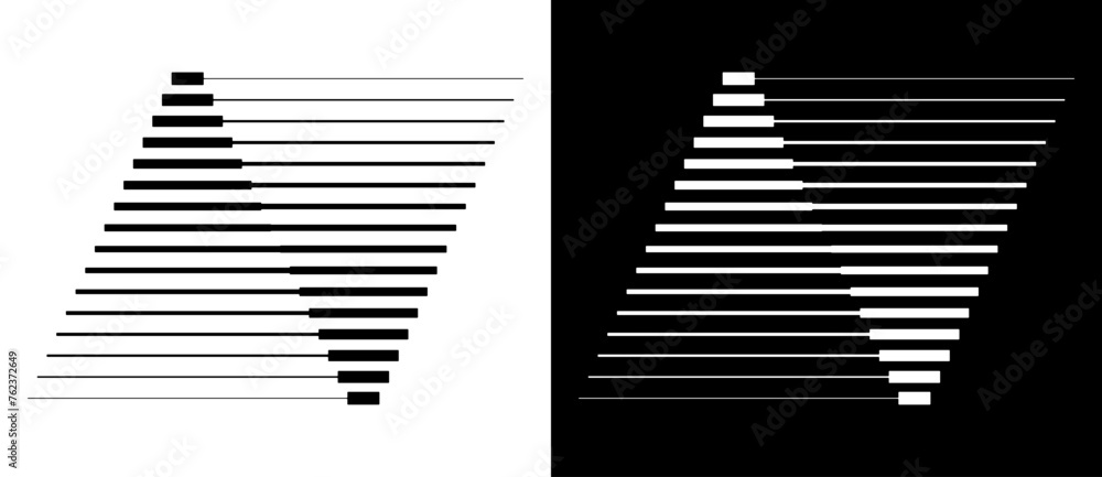 Leinwandbilder transition parallel lines in triangles. abstract art geometric background for logo, icon, tattoo. bl