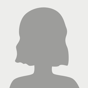 Flat illustration in grayscale. Avatar, user profile, person icon, female silhouette, profile picture. Suitable for social media profiles, icons, screensavers and as a template...