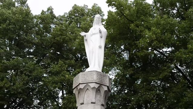 Statue of Virgin Mary near Church in Malbork, Poland