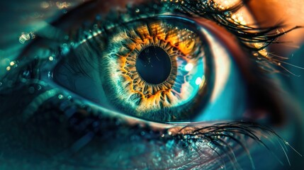 Closeup artistic visionary human eye