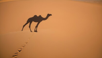 A Camels Shadow Stretching Across The Desert Sand Upscaled 8