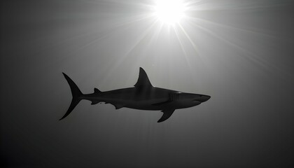 A Hammerhead Shark With Its Distinctive Silhouette Upscaled 6 - obrazy, fototapety, plakaty