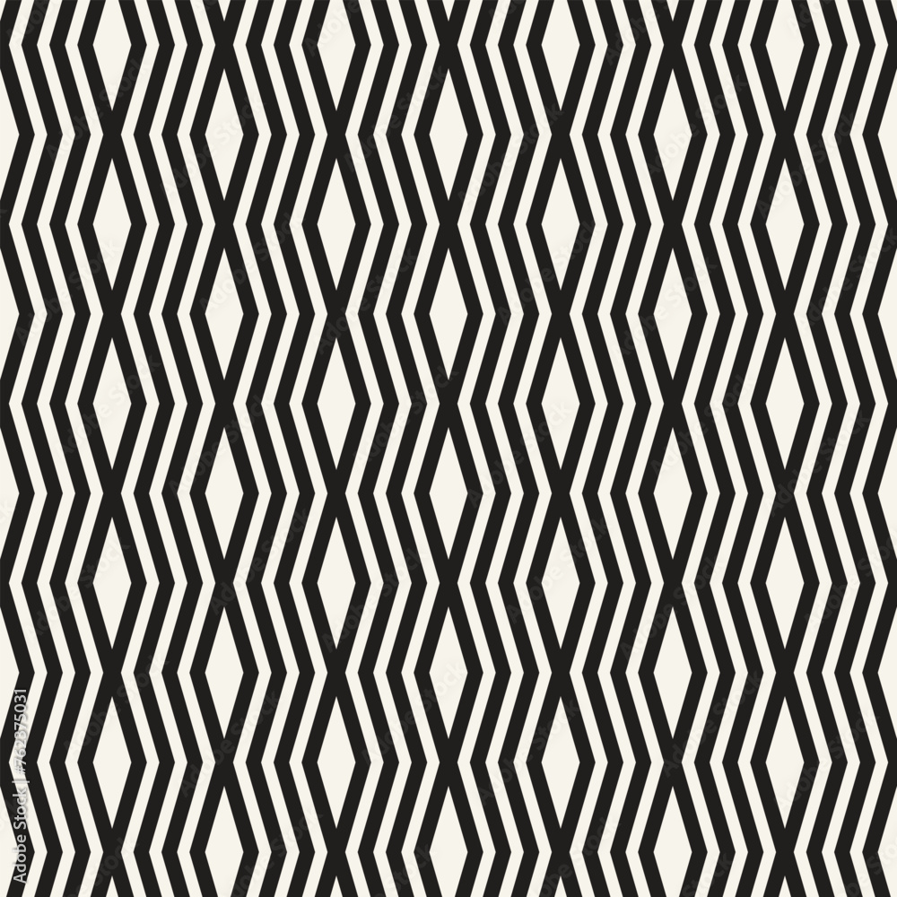 Wall mural vector seamless pattern. repeating geometric elements. stylish monochrome background design.