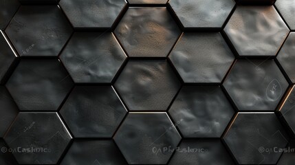 Abstract 3d black hexagons background pattern