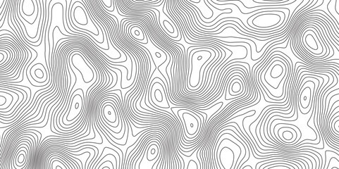 Abstract topographic contours map background. Ocean topographic line map with curvy wave isolines vector.  