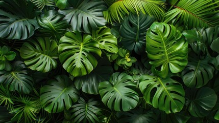Background luxury leaf pattern texture. Summer nature monstera fabric leaves