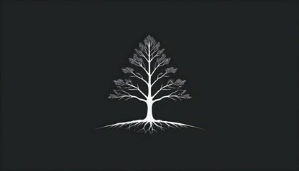 Minimalist Tree Silhouette Simplified Symbol Upscaled 2