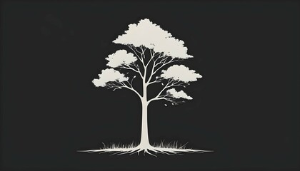 Minimalist Tree Silhouette Simplified Symbol Upscaled 4