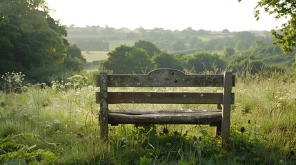 bench in the mist