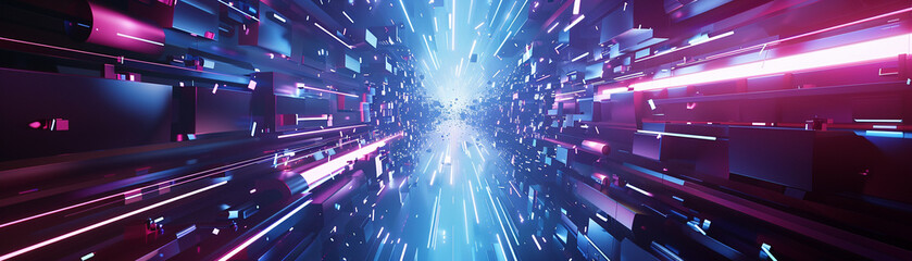 Design a stunning 3D animated backdrop for a concert stage